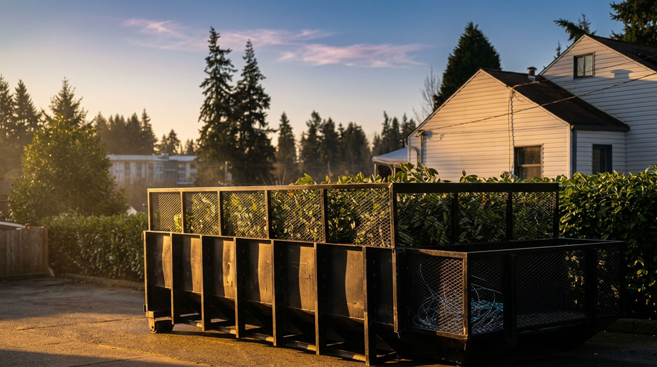 Residential yard waste dumpster rental in Marysville, WA